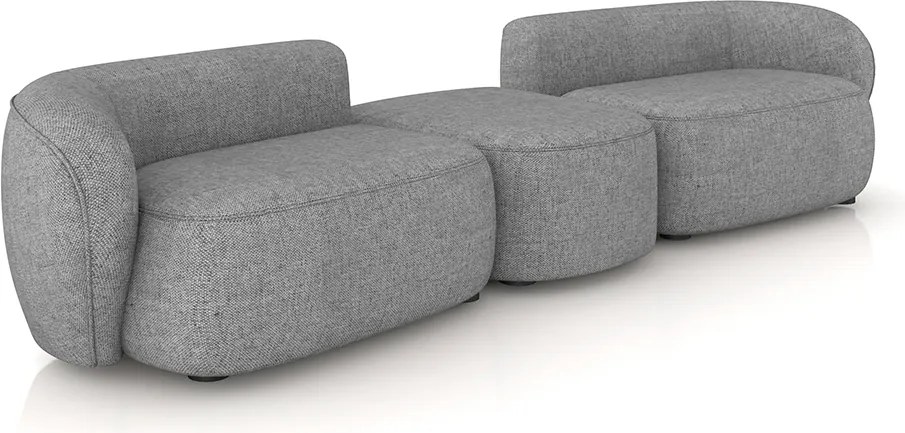 Sofá Versátil Sala de Estar Egito 322cm Modulado Linho Cinza Manchado G52 - Gran Belo