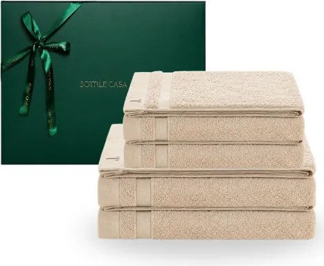 Jogo de Banho 4 pçs Trussardi 100% Algodão Marini c/ Caixa de Presente Natal - Soft Rose Soft Rose