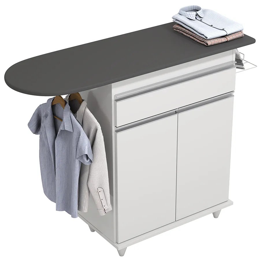 Tábua de Passar com Balcão 01 Porta Alice 119 cm - D'Rossi - Branco