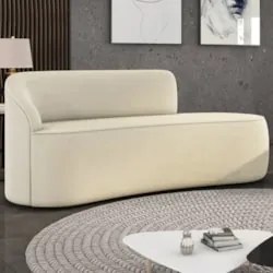 Sofá 2 Lugares Para Sala 140cm Orgânico Wendi Suede Bege I01 - Mpozen