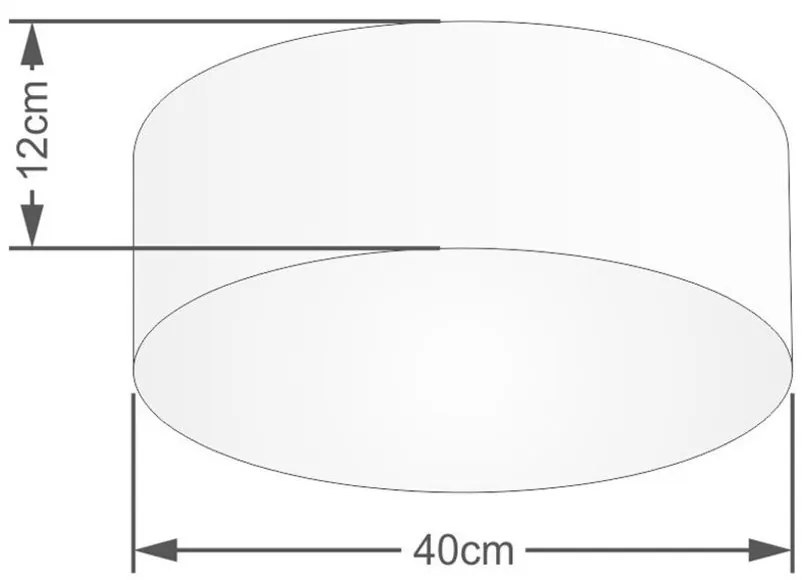 Plafon Cilíndrico Md-3005 Cúpula em Tecido 40x12cm Rústico Bege - Bivolt
