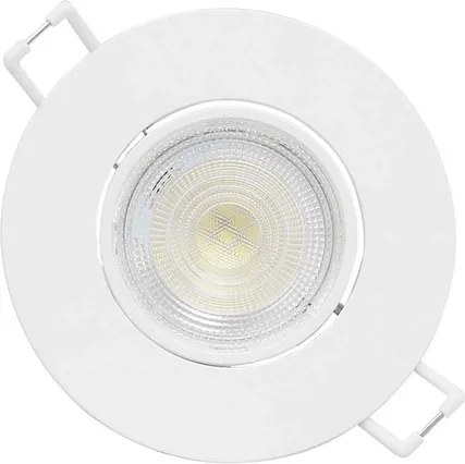 Plafon Led Embutir Redondo 6,2w Branco Luz Amarela