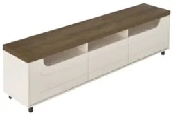 Rack Tv 75 Pol 200cm com 2 Portas Abel Pinho/Off White A09 - Mpozenato