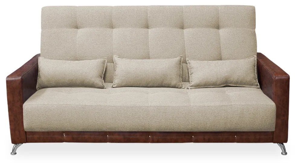 Sofá-Cama 2,00 m  3 Lugares Luxury - Linho Nude Compose Whisky