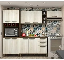 Cozinha Modulada 4 Peças com Tampo Sara Carvalho Legno/Crema - Luciane