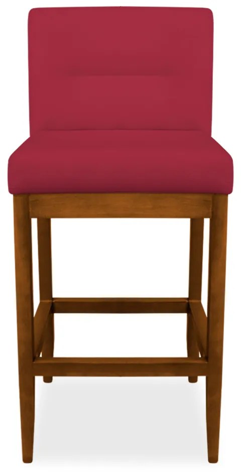 Kit 2 Banquetas Valencia Base de Madeira Maciça Veludo Vermelho