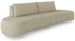 Sofá 4 Lugares 240cm Orgânico Pé Ferro Nagai Bouclê Bege Z55 - Mpozena