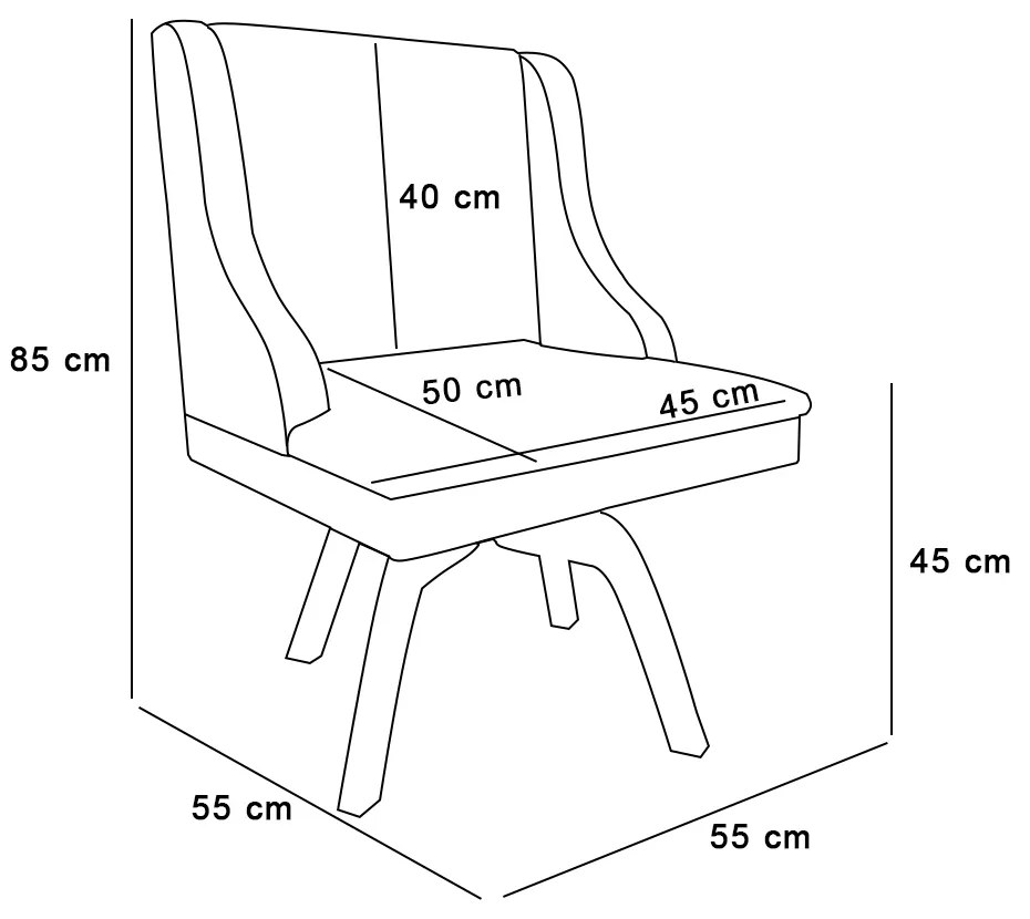Cadeira de Jantar Liz Suede Rosê Base Madeira Mm35 D03 - D'Rossi