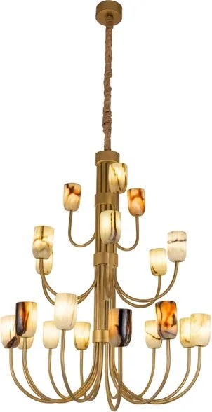 Lustre Onix E Metal Dourado Xino