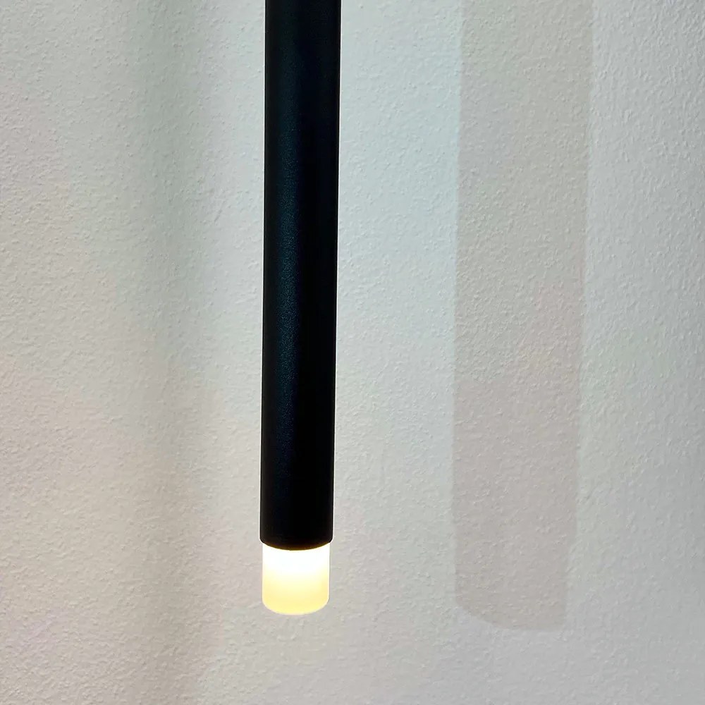 Pendente Tubo Ø2,9X50Cm Ponteira Acrílico 1Xled 5W - Qimporta Pd2316 (PRETO, 110v)