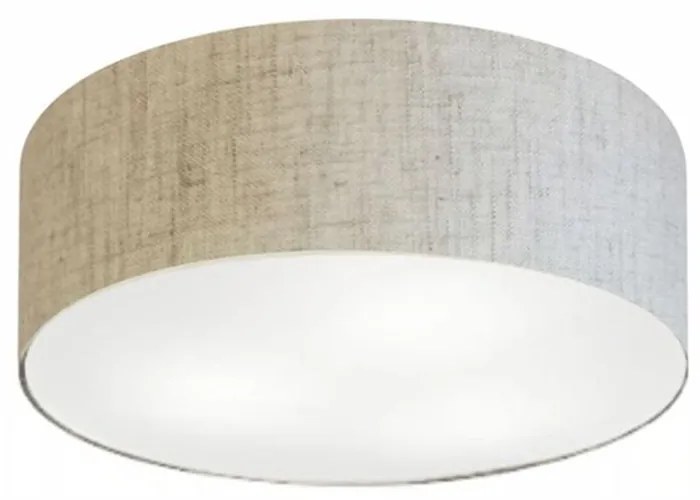 Plafon Cilíndrico Md-3005 Cúpula em Tecido 40x12cm Rústico Bege - Bivolt