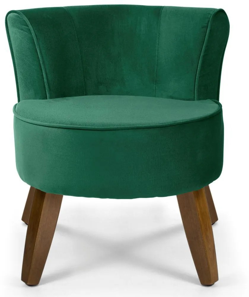 Poltrona Decorativa Sala de Estar Pés de Madeira Ayla Veludo Verde G15 - Gran Belo