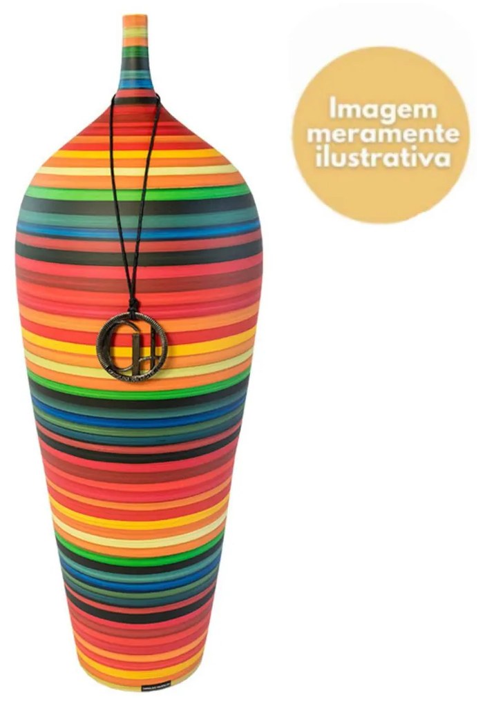 Vaso Garrafa decorativo em Cerâmica Carolina Haveroth - Retrô Cinza Fosco