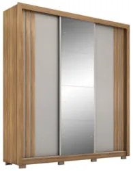 Guarda Roupa Casal 210cm Com Espelho Moly Flex D02 Nude/Preto - Mpozen