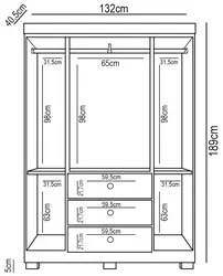 Jogo de Quarto Infantil Guarda Roupa e Cômoda Ane Branco - Phoenix