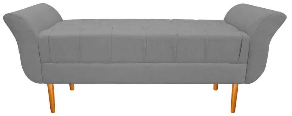 Recamier Estofado Ari 100 cm Solteiro Corano Cinza - ADJ Decor