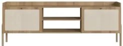 Rack Para Sala Bancada de TV 65 Pol Pés Madeira Arlo A10 A10 Hanover -