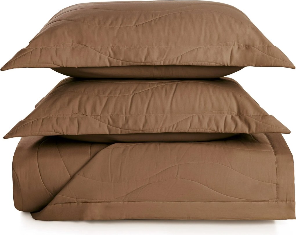 Colcha c/ Porta Travesseiros Trussardi Cetim 300 Fios Novara Vecchio - Casal  Casal