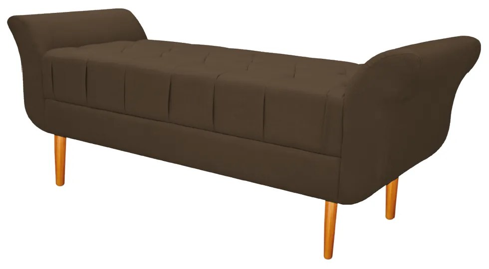 Recamier Estofado Ari 195 cm King Size Suede Marrom - ADJ Decor
