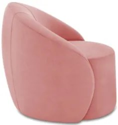 Poltrona Sala Giratória Redonda 91cm Steve Suede Rosê I01 - Mpozenato