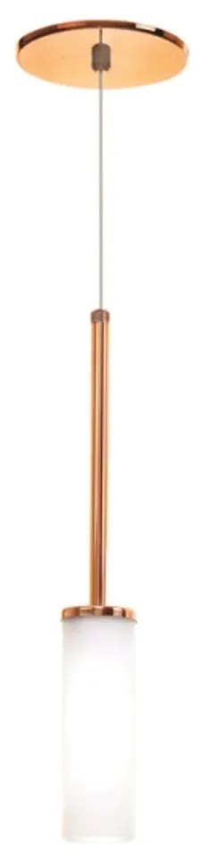 Pendente Fence Vidro Tubo Haste Curta Simples Ø05X31,5Cm 1Xg9 - Old Ar... (COBRE FOSCO)