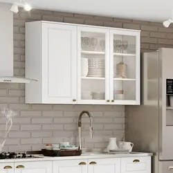 Armário Aéreo 120cm 2 Portas de Vidro 1 Porta Fechada 100% MDF America