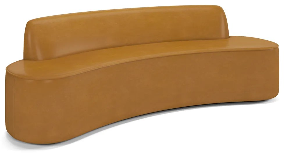 Sofá Decorativo 4 Lugares 260cm Bélgica Curvo PU Caramelo G15 - Gran Belo