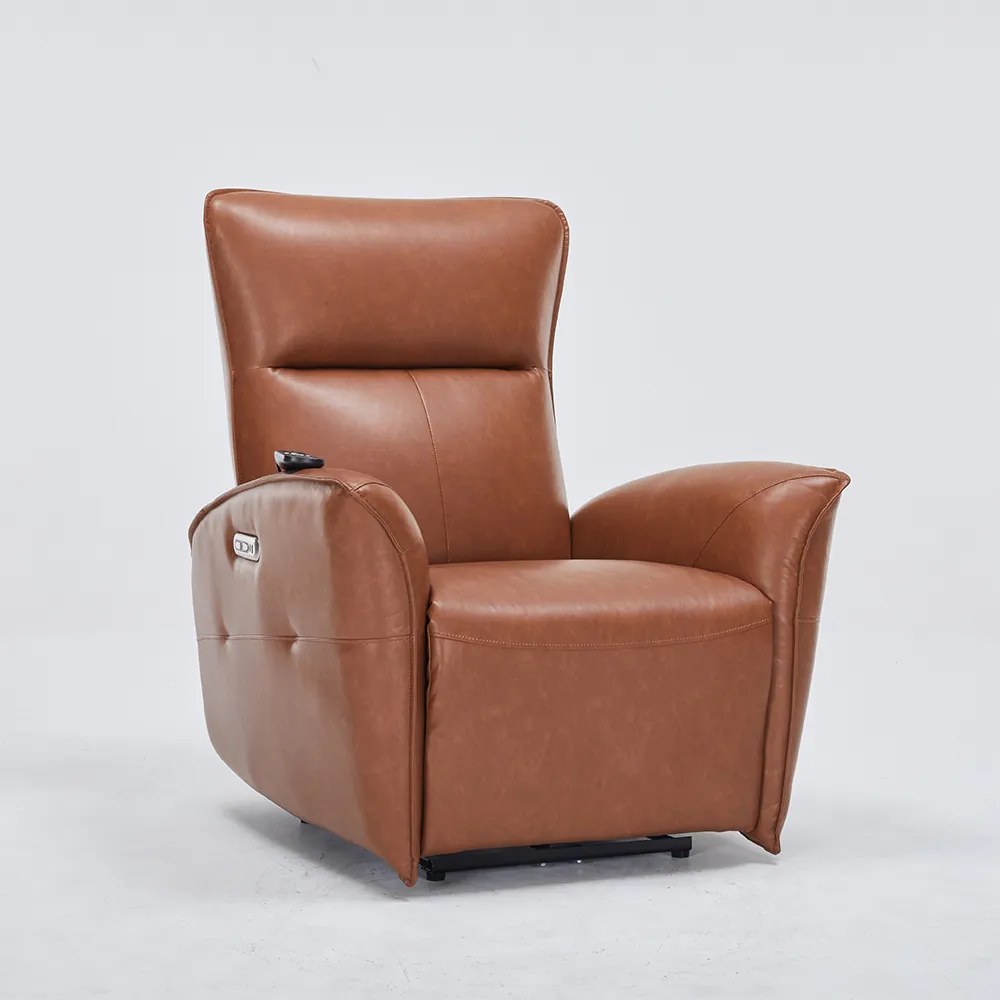 Poltrona do Papai Reclinável Elétrica Vegas com Massagem Aquecimento Entrada USB/USB-C PU Caramelo G94 - Gran Belo