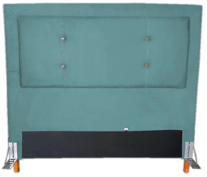 Cabeceira Cama Box Queen 160cm Caribe Suede Turquesa - Sheep Estofados - Água