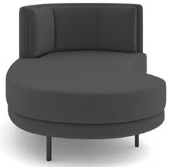 Chaise Longue Divã 164cm Braço Direito Logus D06 Veludo Cinza - Mpozen