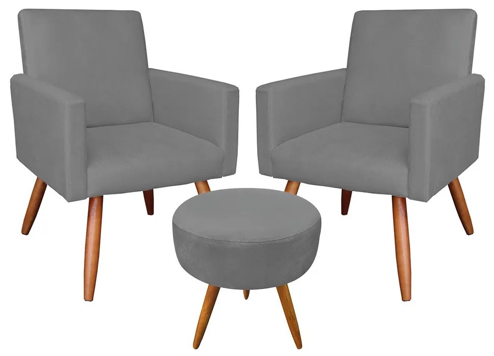 KIT 02 POLTRONAS COM 01 PUFF LARISSA SUE