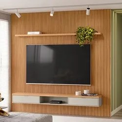 Painel Ripado para TV 75 Pol. com Bancada 258cm Prime Plus L06 Nature/