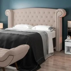Cabeceira Cama Box Casal 140cm Provença Z37 Linho Bege Cru - Mpozenato