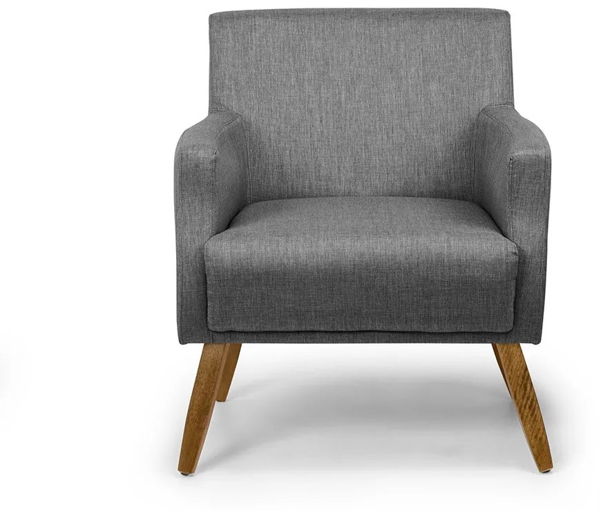 POLTRONA DIVA LINHO CINZA C-482 PES DE M