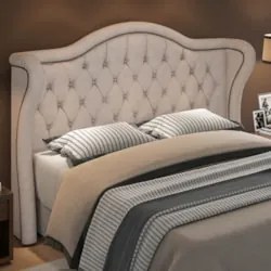 Cabeceira Cama Box Casal King 195cm Antibes Z37 Linho Areia - Mpozenat