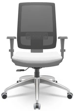 Cadeira Brizza Diretor Grafite Tela Preta Assento Aero Branco Base RelaxPlax Aluminio - 65888 Sun House