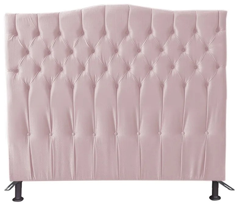 Cabeceira Cama Box Casal 140cm Capitonê Sofia Suede Rosa - Sheep Estofados - Rosa