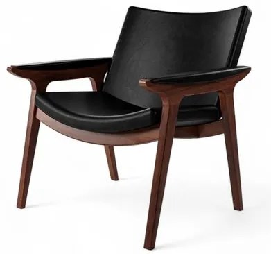 Poltrona Vicosa Estrutura Castanho Tecido Corino Preto - 76986 Sun House