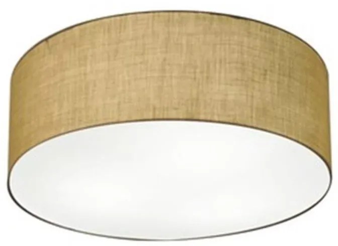 Plafon Cilíndrico Md-3046 Cúpula em Tecido 35x12cm Palha - Bivolt