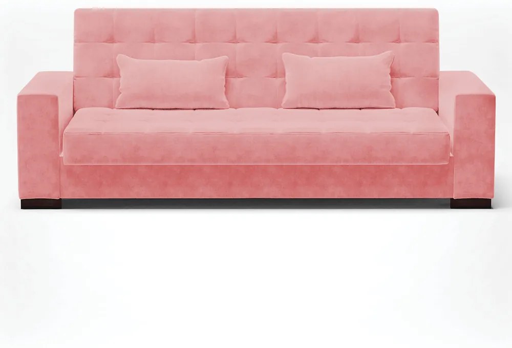Sofá Cama Casal 3 Lugares 210cm Lisboa Suede Rosê  D03 - D'Rossi