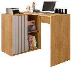 Mesa para Escritório Home Office 1 Porta Ripada Tech Mel/Cacao - Caemm