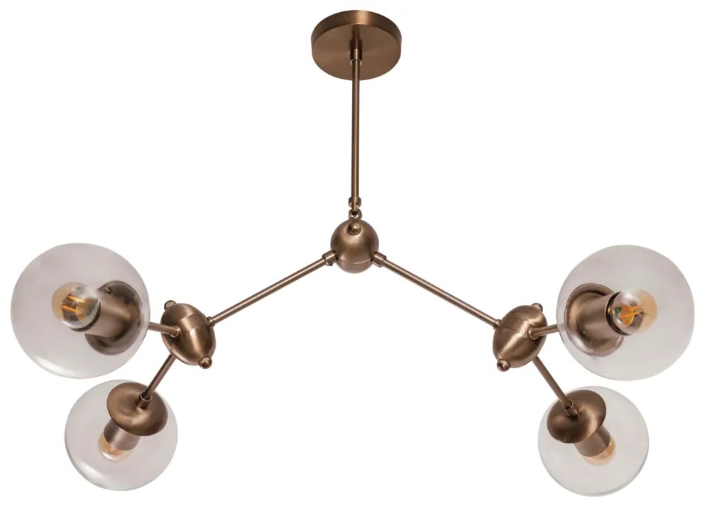 Pendente Cacau Ø68X57X64Cm 4Xg9 / Metal E Globo Ø12Cm | Usina 16738/4 (BT - Branco Texturizado, FOSCO)