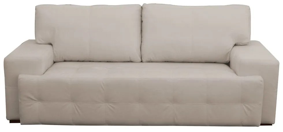 Sofá 3 Lugares Sala de Estar Roma 230 cm Couro Off White G58 - Gran Belo