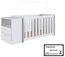 Conjunto Berço Certificado Inmetro e Cômoda 2 Gavetas Aconchego LA006