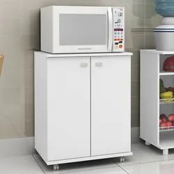 Balcão para Cozinha com Rodízios BL3300 Branco - Tecno Mobili