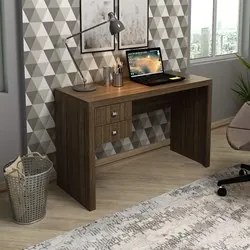 Mesa para Escritório 02 Gavetas ME4123 Nogal - Tecno Mobili