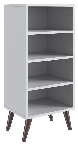 Estante Livreiro Retrô com 4 Prateleiras Sala Quarto Branco