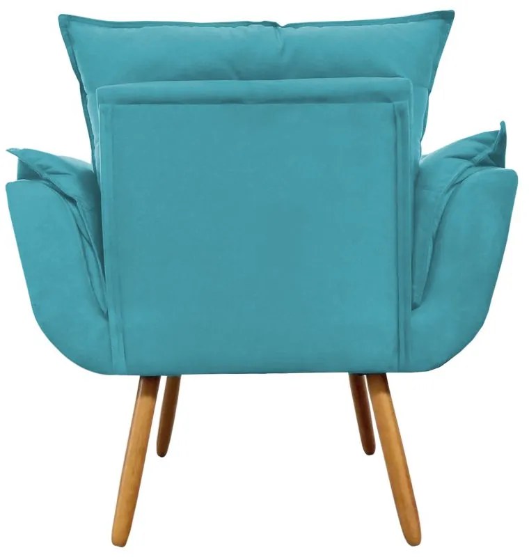 Poltrona Decorativa Opala Pés Palito Suede Turqueza - Sheep Estofados - Água