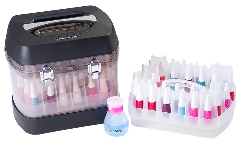 Maleta P/ 68 Esmaltes Profissional C/ Porta Acetona Preta - Dompel