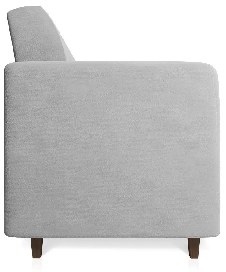 Sofá 03 Lugares Arezzo Suede Pés Chanfrado Tabaco - D'Rossi - Cinza